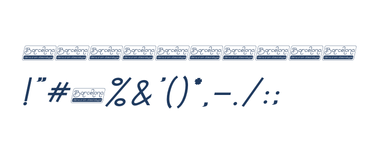 Barcelona Italic Other Characters