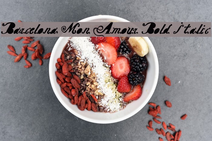 Barcelona Mon Amour Bold Italic Example 1