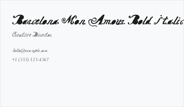 Barcelona Mon Amour Bold Italic Business Card