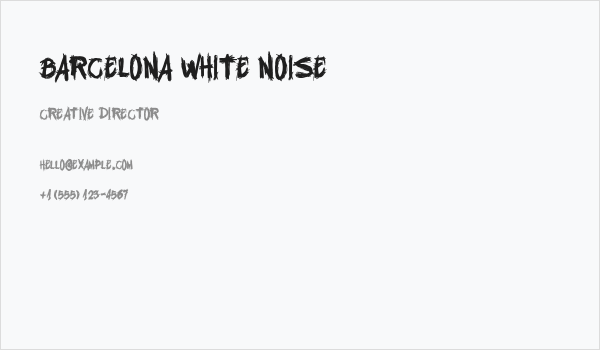 Barcelona White Noise Business Card