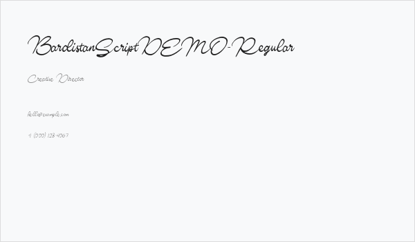 BardistanScriptDEMO-Regular Business Card
