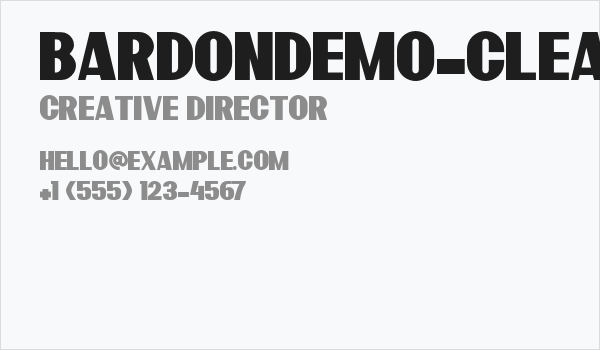 BardonDemo-Clean Business Card