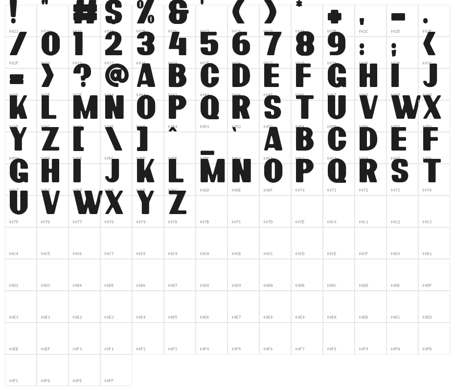 BardonRoundedDemo-Rounded Character Map