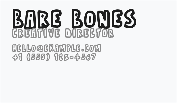 Bare Bones Business Card