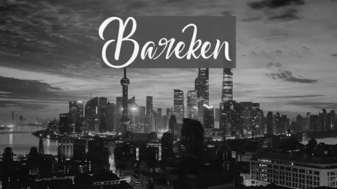 Bareken Font examples