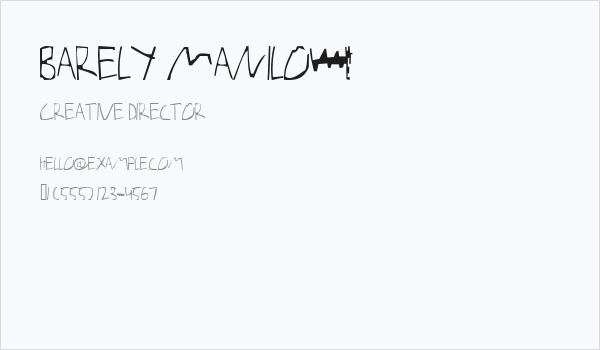 Barely Manilow Business Card