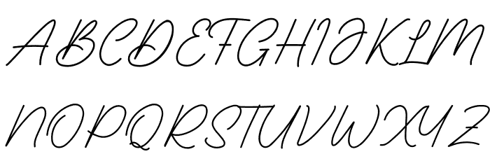Barethelly Signature Personal U Font UPPERCASE