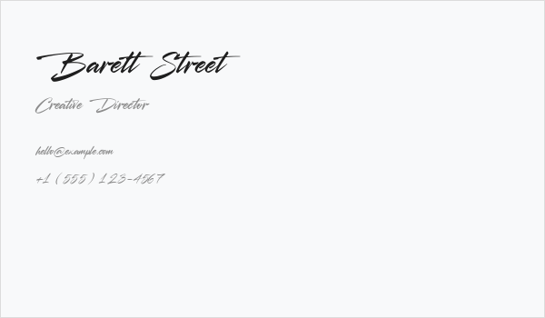 Barett Street Business Card