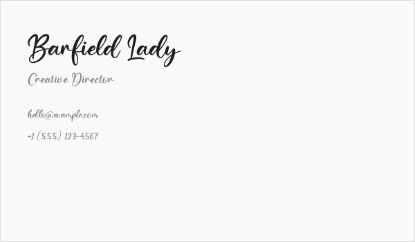 Barfield Lady Business Card