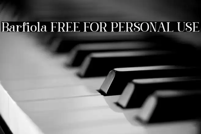Barfiola FREE FOR PERSONAL USE Font examples