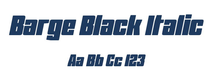 Barge Black Italic Font Preview