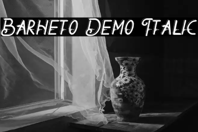 Barheto Demo Italic Шрифта examples