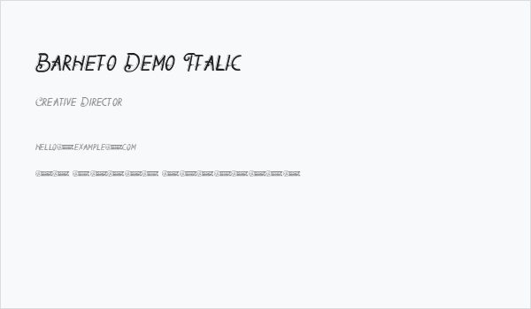 Barheto Demo Italic Business Card