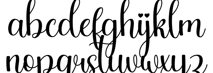 Barkelia Font LOWERCASE