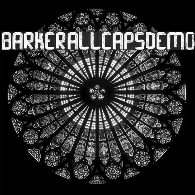 Barker-AllCapsDemo Font examples