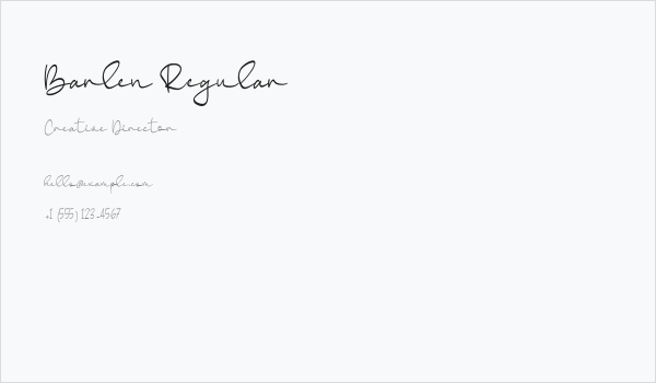 Barlen Regular Business Card