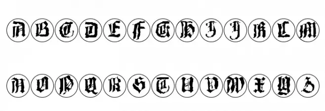 Barlos-RandomRings Schriftart Groß