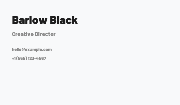 Barlow Black Business Card