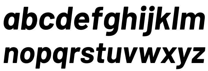 Barlow Bold Italic Font LOWERCASE