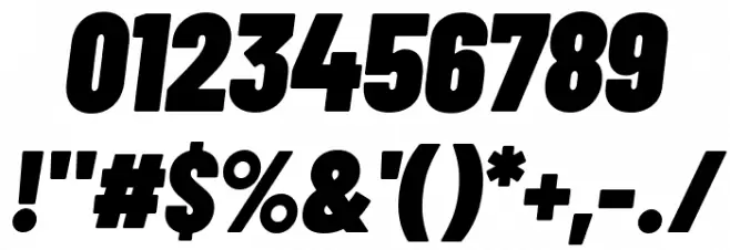Barlow Condensed Black Italic Font OTHER CHARS