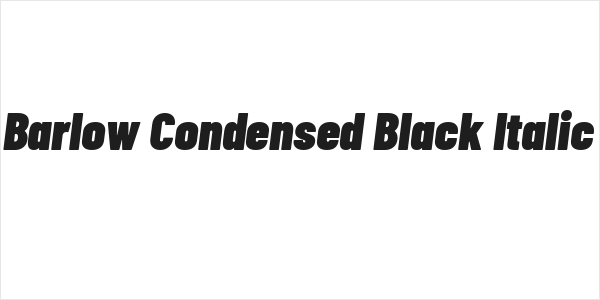Barlow Condensed Black Italic Logo