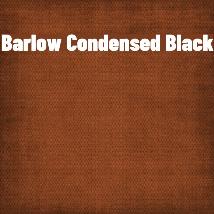 Barlow Condensed Black Font examples