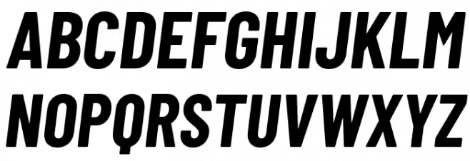 Barlow Condensed Bold Italic Schriftart Groß