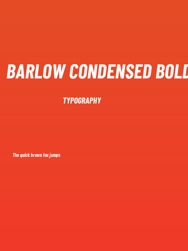 Barlow Condensed Bold Italic Poster