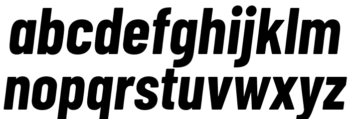 Barlow Condensed Bold Italic Font LOWERCASE