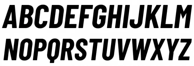 Barlow Condensed Bold Italic Polices MAJUSCULES