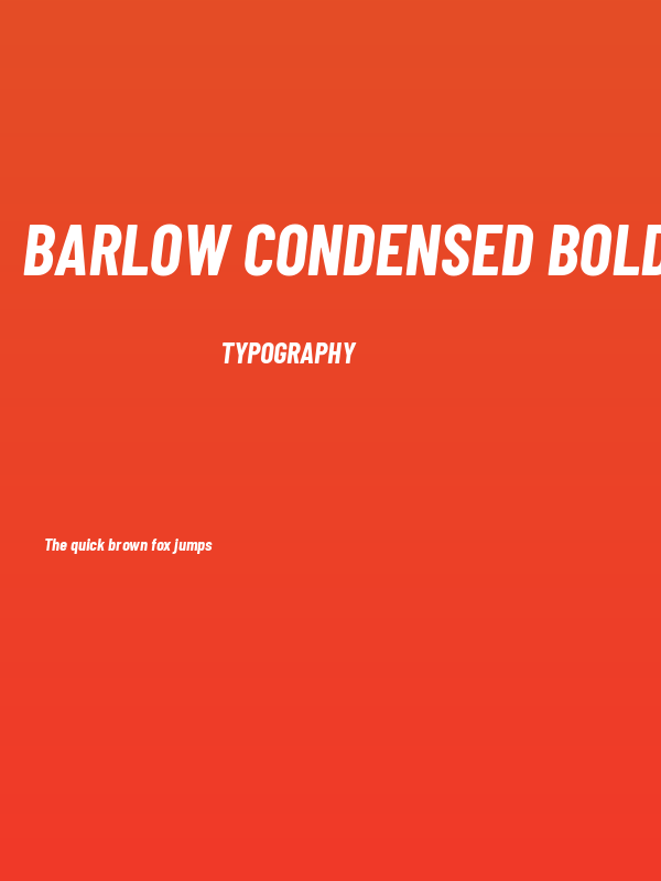 Barlow Condensed Bold Italic Poster