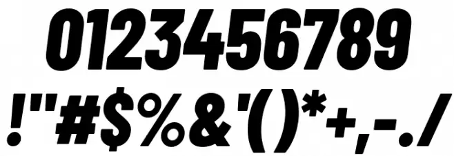 Barlow Condensed ExtraBold Italic Font OTHER CHARS