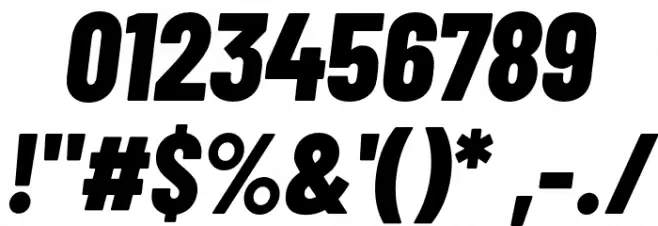 Barlow Condensed ExtraBold Italic Font OTHER CHARS