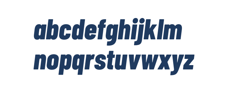 Barlow Condensed ExtraBold Italic Lowercase