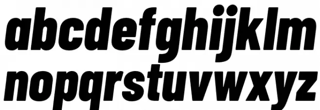 Barlow Condensed ExtraBold Italic Font LOWERCASE