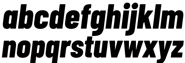 Barlow Condensed ExtraBold Italic Font LOWERCASE