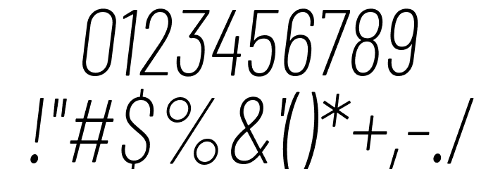 Barlow Condensed ExtraLight Italic Font OTHER CHARS