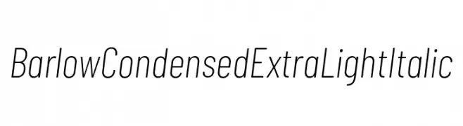 Barlow Condensed ExtraLight Italic  Frei Schriftart Herunterladen