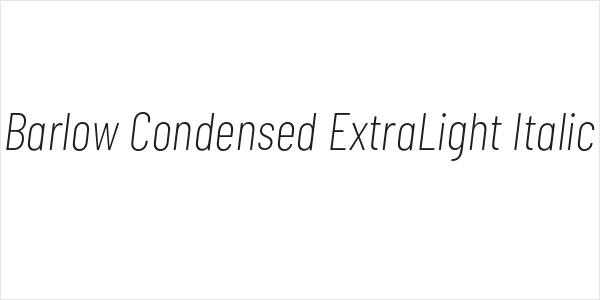 Barlow Condensed ExtraLight Italic Logo