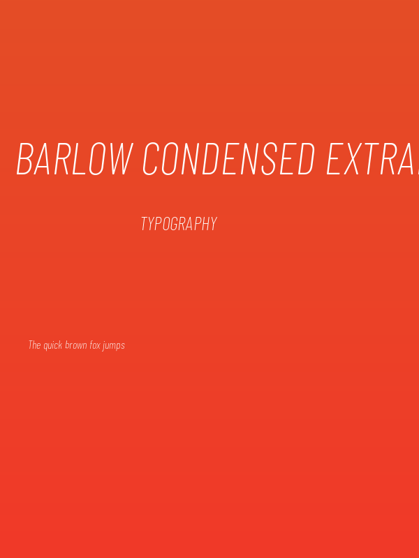 Barlow Condensed ExtraLight Italic Poster