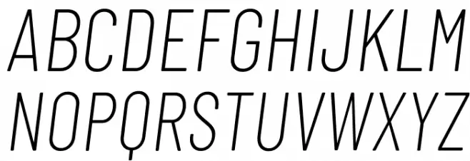 Barlow Condensed ExtraLight Italic 字体 大写