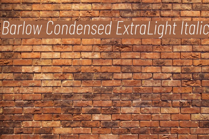 Barlow Condensed ExtraLight Italic Font examples