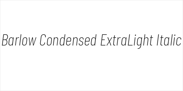 Barlow Condensed ExtraLight Italic Logo