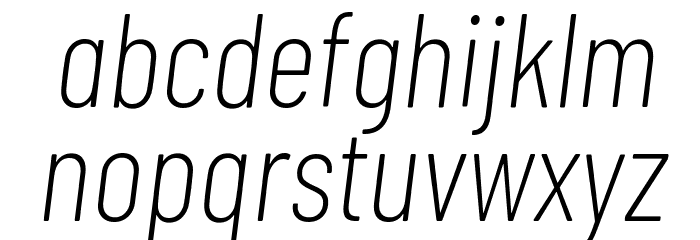 Barlow Condensed ExtraLight Italic Font LOWERCASE