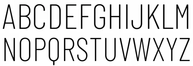 Barlow Condensed ExtraLight Schriftart Groß