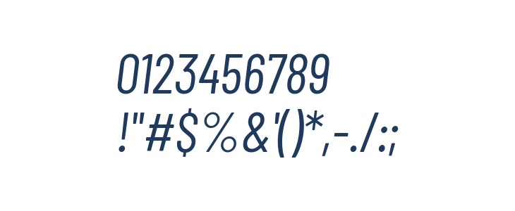 Barlow Condensed Italic Other Characters