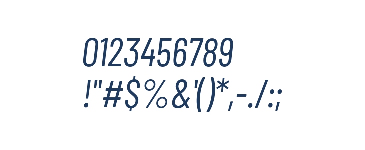 Barlow Condensed Italic Other Characters