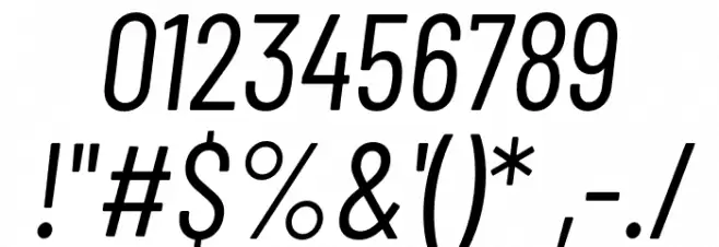 Barlow Condensed Italic Font OTHER CHARS