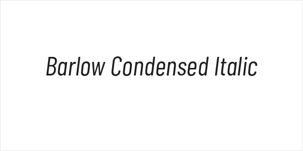 Barlow Condensed Italic Logo