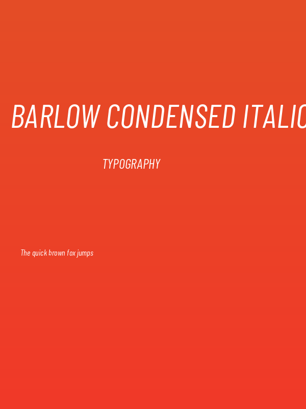 Barlow Condensed Italic Poster